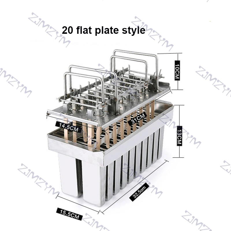 20 Molds Stainless Steel Ice Cream Mould Stick Ice Stick Making Mould Creative 20 Ice Lattice Mould Ice Cream Stick Rack