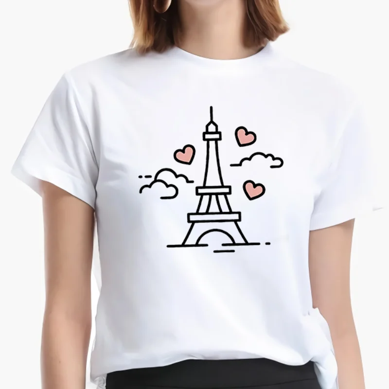 

Round Neck Summer Printed T-shirt Women's Light and Cool