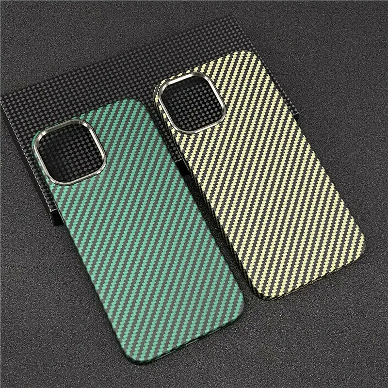 Genuine Aramid Carbon Fiber Phone Case For Apple iPhone 12 Pro Max Mini Fully Enclosed Carbonfiber Shell Ultra thin Matte Cover