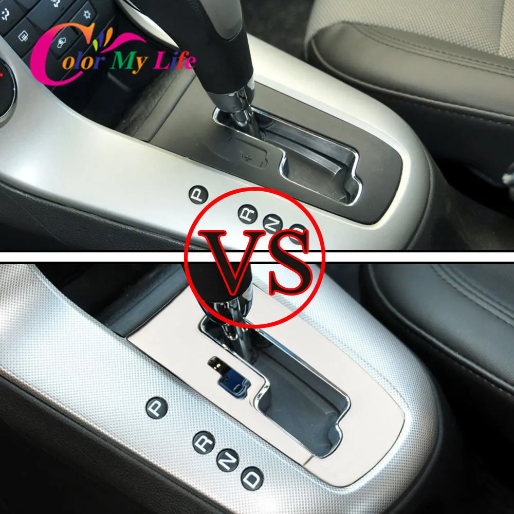 Stainless Steel AT Gear Head Shift Knob Panel Cover Trim Sticker for Chevrolet Cruze Sedan Hatchback 2009-2015 Accessories
