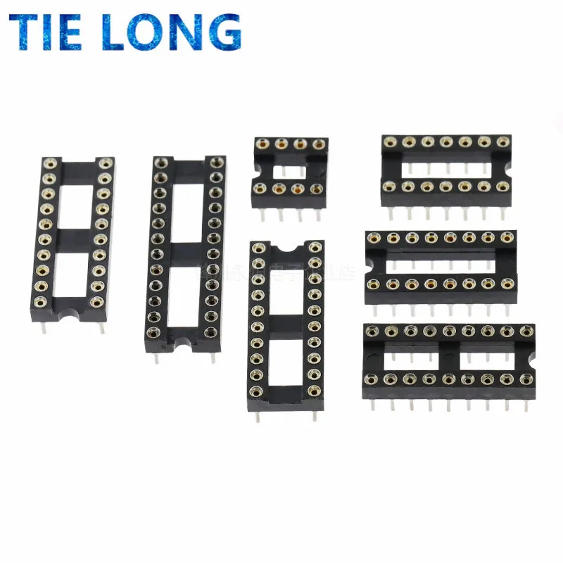 10PCS Round Hole IC socket Connector DIP 6 8 14 16 18 20 24 28 40 pin Sockets DIP6 DIP8 DIP14 DIP16 DIP18 DIP20 DIP28 DIP40 pins