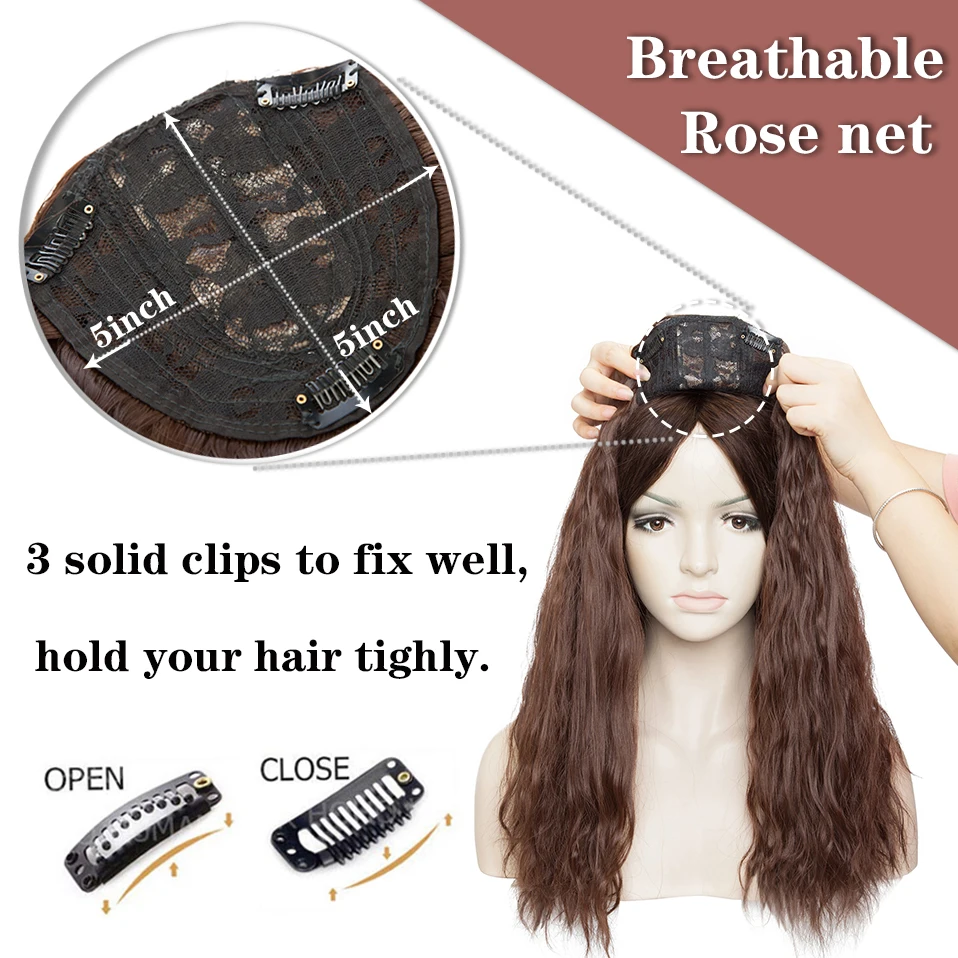 HAIRRO 20 \'\'su dalgası klipsi saç parçaları siyah kahverengi uzun mısır dalgası kadınlar için sentetik saç parçaları