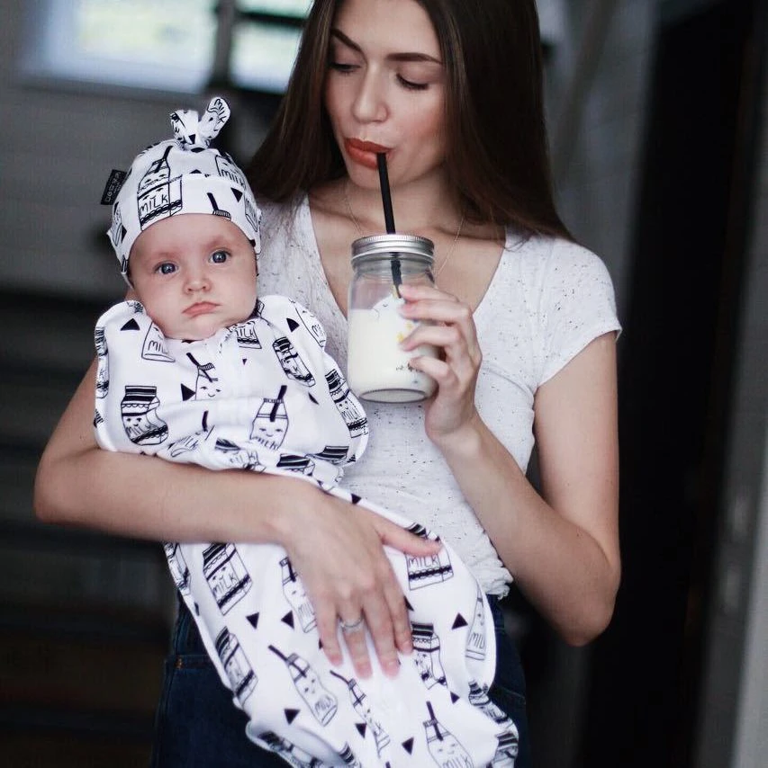 Sơ Sinh Trẻ Em Bé Túi Ngủ Hoạt Hình Cáo Gấu Trúc Tai Voi Thỏ Sữa In Hình Cotton Dễ Thương Dây Kéo Túi Ngủ + Mũ 0-6M