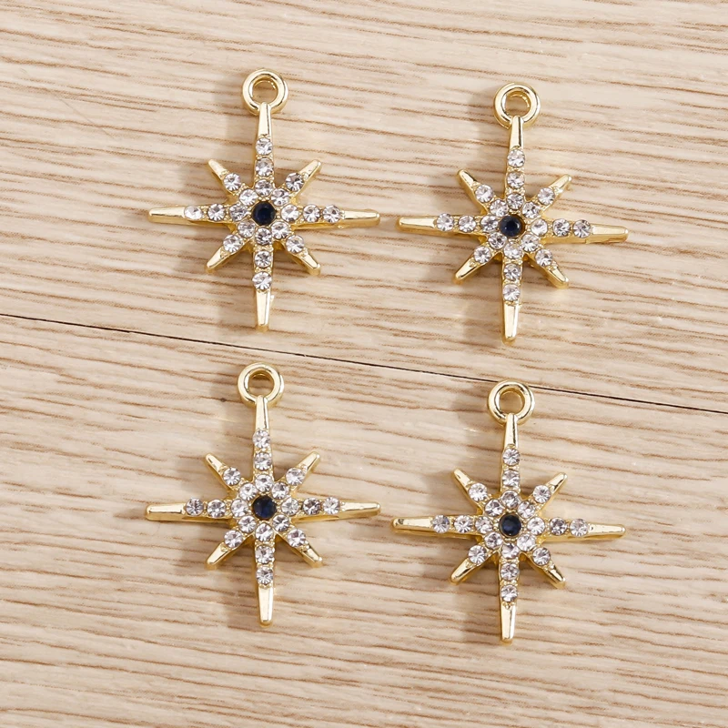5pcs 16*19mm Crystal Star Charms for Jewelry Making Alloy Pendants DIY Necklace Bracelets Earrings Handmade Crafts Jewelry
