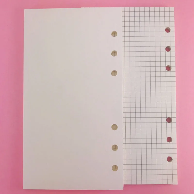 40 Sheets A6 Ring Notebook Insert Refills 6 Holes Loose Leaf Papers Spiral Diary Planner Blank Inner Core School Office Supplies