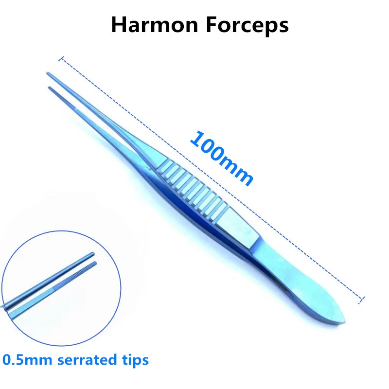 

Щипцы из титановой ткани, пинцет Бишоп-Хармон, 100 мм, длинный двойной офтальмологический инструмент для век