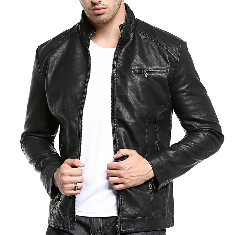 

Pop Brand Motorcycle Leather Jacket Men Jaqueta De Couro Masculina Men PU Faux Leather Bomber Jacket Male Coats Jackets