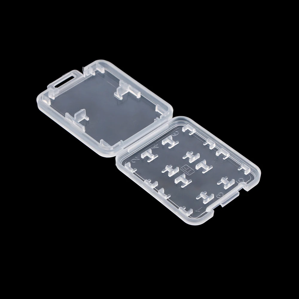 8-in-1 Memory Card Protection Box Clear Plastic SD Card Storage Box Desktop Card Organization Container Camera MS Protector