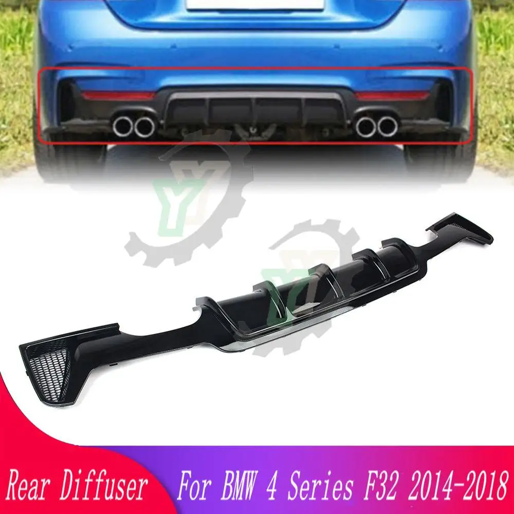 

Car Accessory Rear Bumper Lip Diffuser Spoiler Four Outlet For BMW 4 Series F32 F33 M-Sport 2014 2015 2016 2017 2018 2019 2020