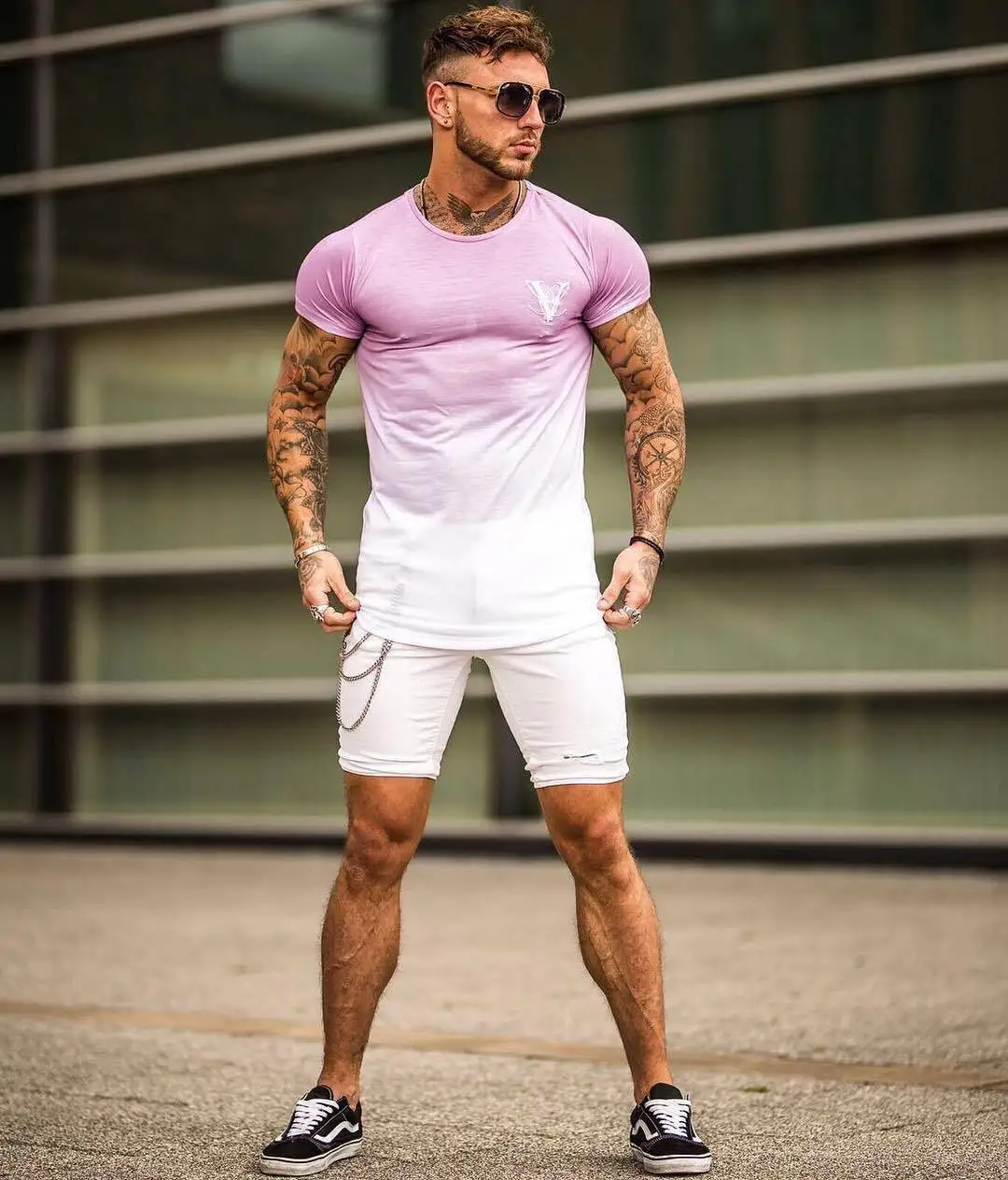 Sportswear Outdoor Quick-drying T-shirt Men's New European and American Slim Street Fitness T-shirt Stretch