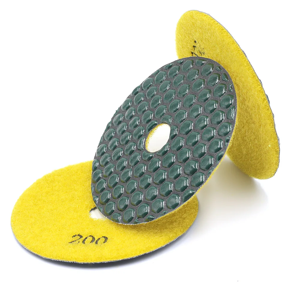 Miễn phí vận chuyển 4 inch kim cương linh hoạt đánh bóng pads 100 mét khô mài đĩa cho đá granite đá cẩm thạch countertop