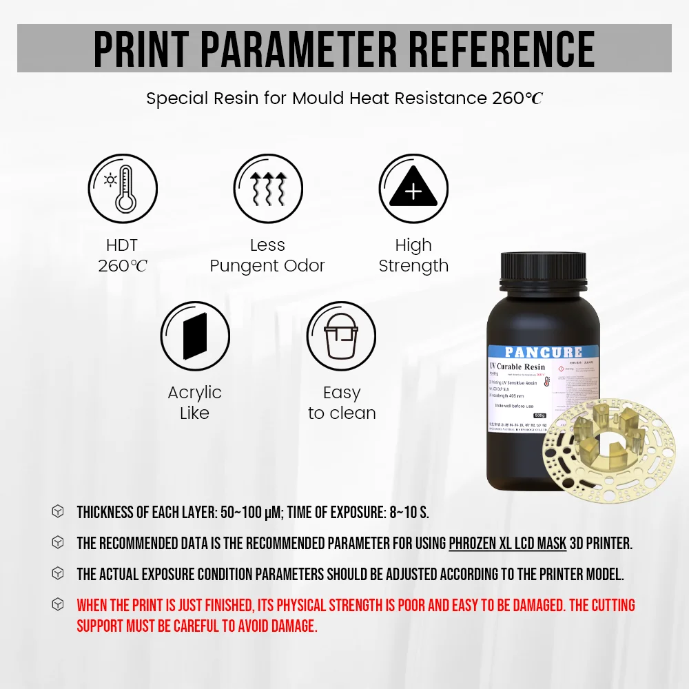 Imagem -02 - Solavangloria 8451 Alta Resistência à Temperatura 3d Impressora uv Sensível Residência Lcd Dlp Sla Material 405nm 500g 1000g 260