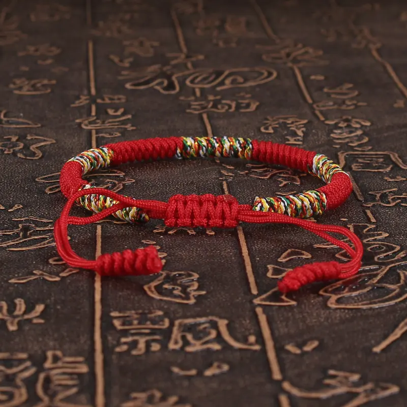 New Women Bracelet Tibetan Buddhist Colorful Thread Lucky Red Rope Braided Knots Charm Bracelets & Bangles for Women Men Jewelry