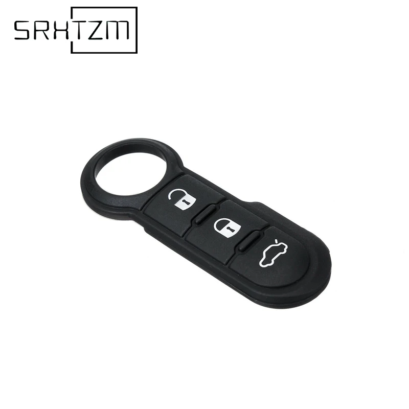 

3 Button Rubber Pad Fob Flip Folding Key Remote For Fiat 500 Panda Abarth Punto Remote Car Key Pad Case Cover