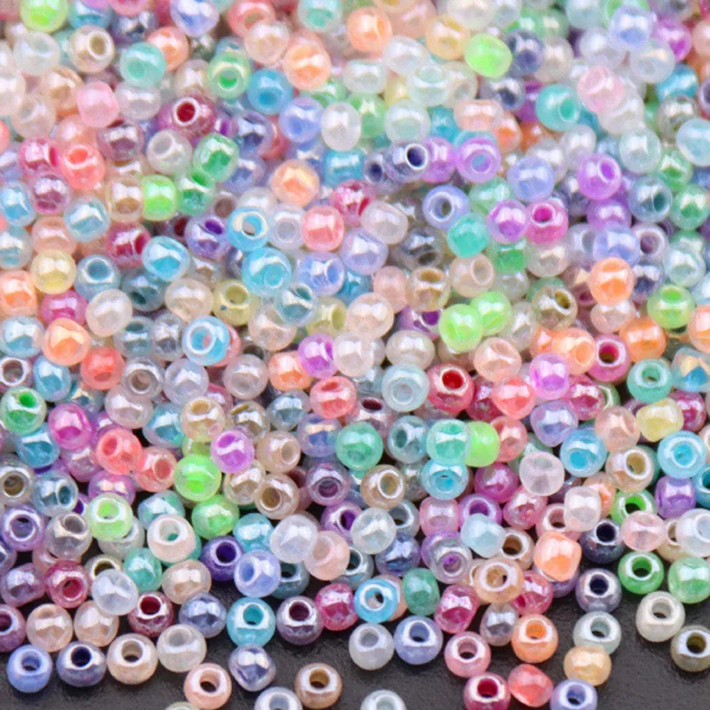 800pcs 2mm Small Round Glazed Opaque Glass Loose Spacer Seed Beads Wholesale Bulk Lot For Jewelry Making DIY Findings