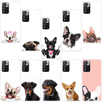 Cute Animal Pug Dog Cartoon Bulldog Phone Case For Xiaomi Mi 13 11T 11 Ultra 11i 12 12T Pro 12X 10T 10 Lite 5G 9 9T 8 5X 6X Cove