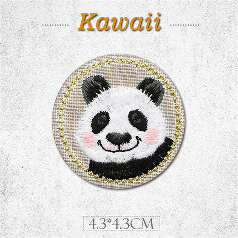 Ahyonniex1ピースかわいい猫パンダウサギパッチアイアンエンブレム刺繡