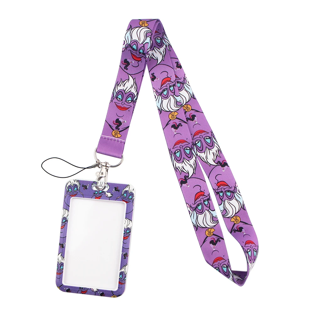 YQ189 Little Mermaid Ursula Lanyard Key Cord Phone Rope for Key ID Badge Holder Neck Strap Hang Rope Lariat Cartoon Accessories