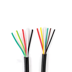 18 AWG 0.75MM2 2/3/4/5/6/7/8/10/12/14/16/ Cores Pins Copper Wire Conductor Electric RVV Cable Black