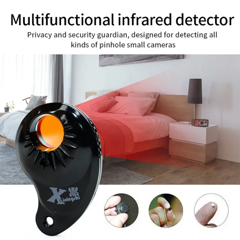 Detector inalámbrico antiespía, cámara láser, buscador de cámaras, Protección de Privacidad, dispositivo de seguridad para el hogar con cuatro luces IR