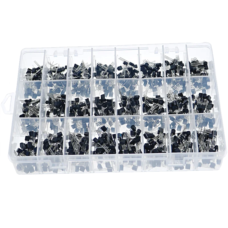 840pcs/Box 24Values TO-92 Transistor Assortment Kit BC327 BC337 BC547 S8050 S9014 2N2222 3904 3906 C945 PNP/NPN transistors pack