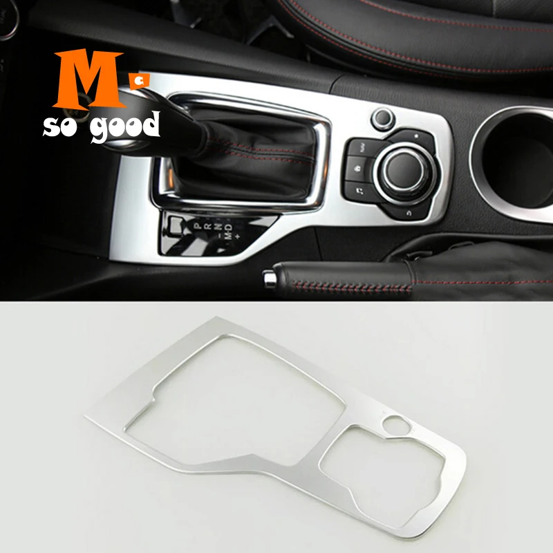 2014 2015 2016 For Mazda 3 Axela Car ABS Chrome Interior Gear Panel Decoration Cover Trim Auto Styling Accessories Sticker 1 Pcs