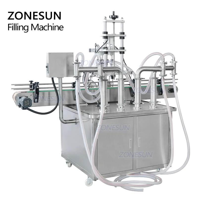 ZONESUN ZS-YT4T-4Y مخصص العمودي نوع زيت الطعام العطور والشامبو زجاجة ملء آلة للإنتاج خط