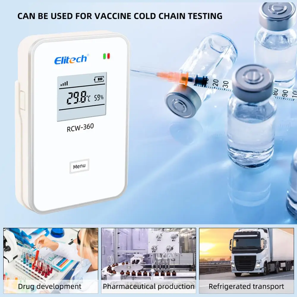 RCW-360 digital temperature&humidity Data Logger 2G/4G/WIFI connection 24h monitoring for vaccine storage cold storage breeding