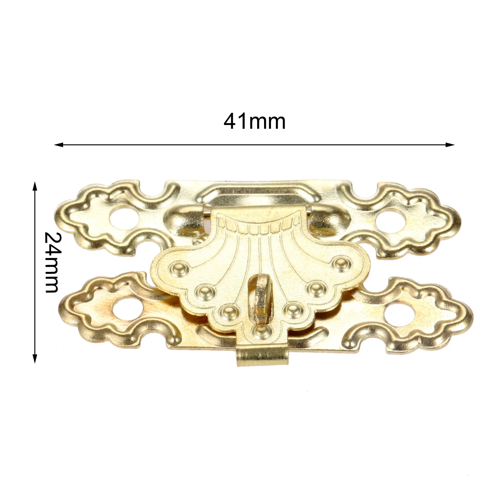10x Durable 41*24mm Jewelry Box Padlock Hasp Locks Wooden Wine Gift Box Latch Clasps Buckle 41*24mm Gold Furniture Hardware
