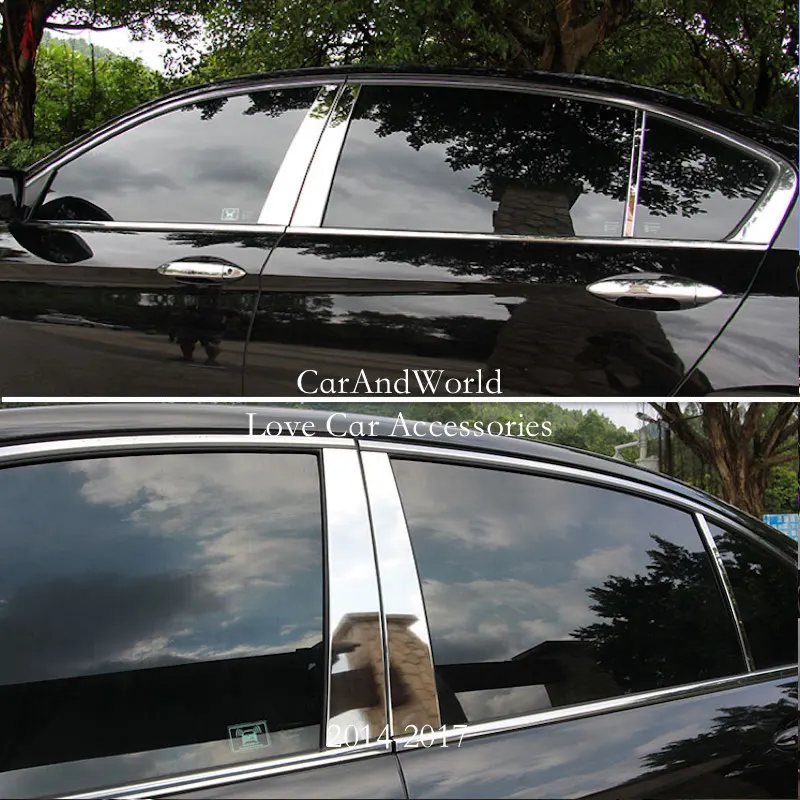 

For Honda Accord Accessories 2008-2013 14-17 2018-2022 Stainless Steel Window Column Trims Center Pillar Covers Car Decoration