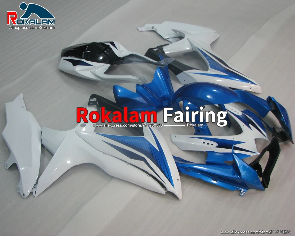 

Bodywork For Suzuki GSXR750 GSXR600 K8 2008 2010 GSX-R750 08 GSX-R600 10 White Blue Motorbike Fairings (Injection Molding)