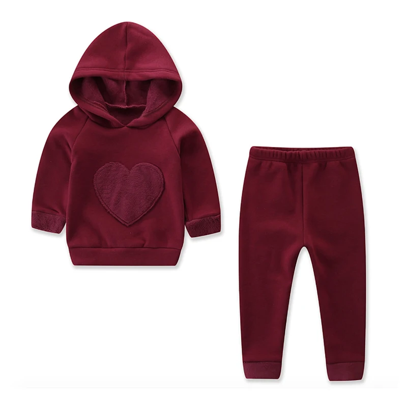 toddler baby Girls clothes sets 2020 autumn winter new thickened long-sleeve hooded suit girls hooded sweater+casual sport pants