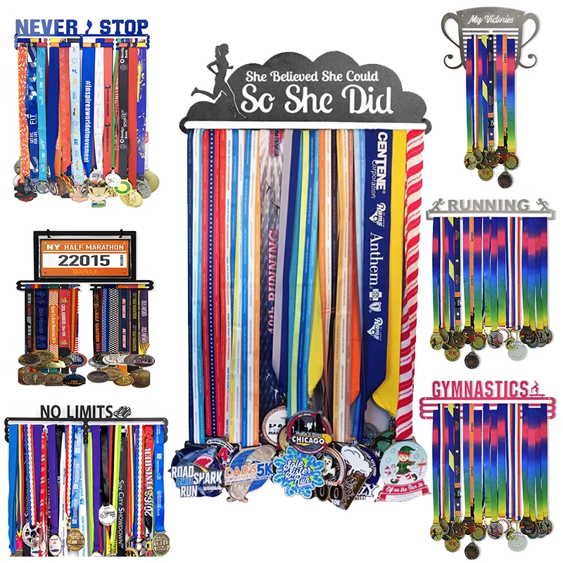 

Medal hanger Metal medals holder Sports Gymnastics Display Rack for Half Marathon Running Bike Football Basketball So She Did