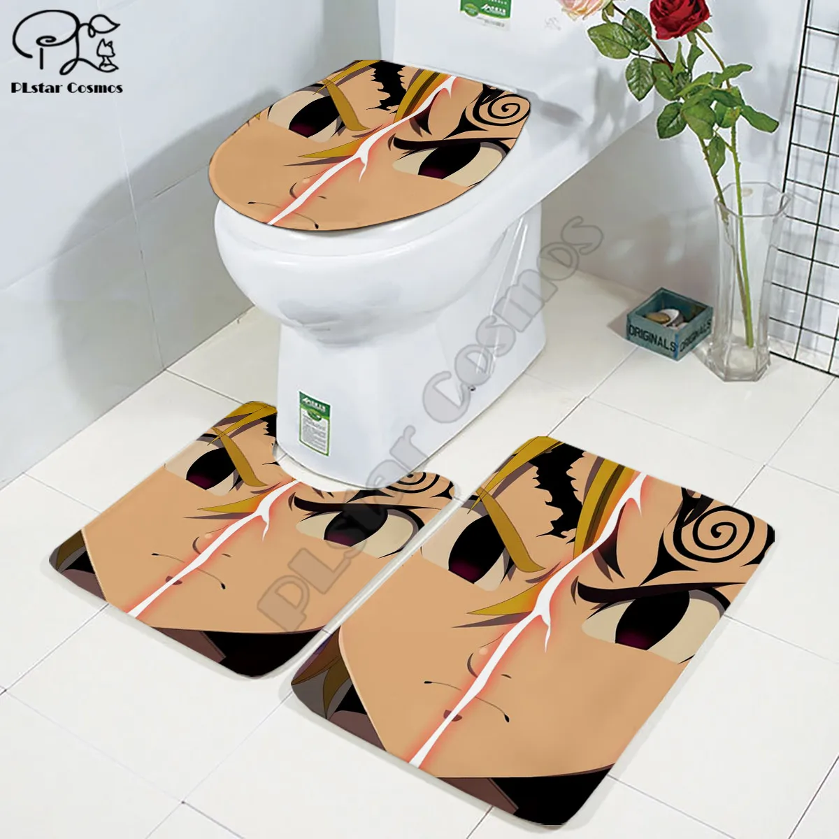 HUNTER HUNTER patterns 3D printed Bathroom Pedestal Rug Lid Toilet Cover Bath Mat Set drop shipping style-3