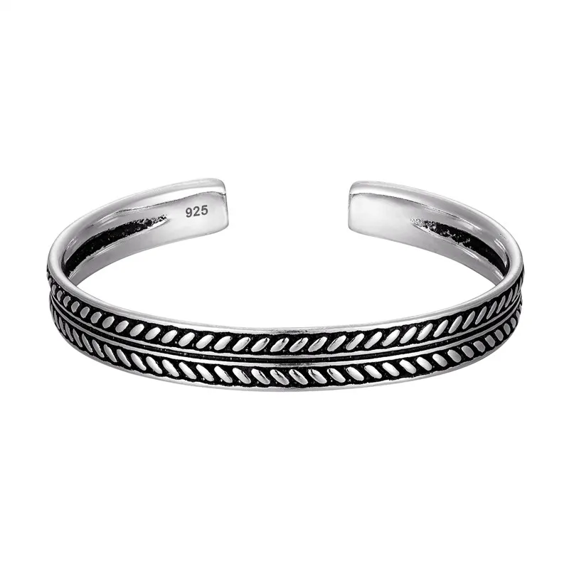 New Arrival Vintage Silver Color Fish Pattern Open Bracelet Bangle Hand Beat Irregular Bracelet For Women Men Jewelry