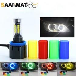 2Pcs H8 LED Error Free 160W Mutil color Angel Eye Marker Light Bulbs for BMW E90 E92 E82 E60 E70 X5 E71 X6 Car Fog Lights