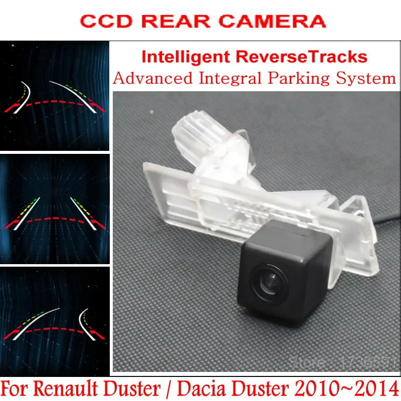 

Автомобильная интеллектуальная камера заднего вида с динамической траекторией для Renault Duster / Dacia Duster 2010 ~ 2020 Автомобильная камера заднего вида с ночным видением