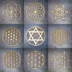 Wooden Flower Of Life Christmas Ornaments, Sacred Geometry Ornaments Home Decoration, Wood Sign Wall Art Seed of Life Coaster