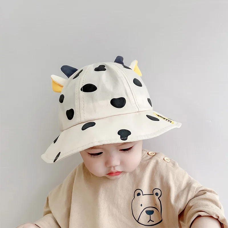 Children's Fisherman Hat Antler Shape UPF50+ Sun Protection Sun Hat Cotton Sun Hat Windshield 0-3 Years Old