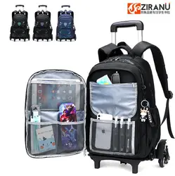 Schule rucksack tasche mit rädern Schule Rolling Taschen Student rädern Rucksäcke für jungen Kinder Schule Trolley Tasche Auf rädern