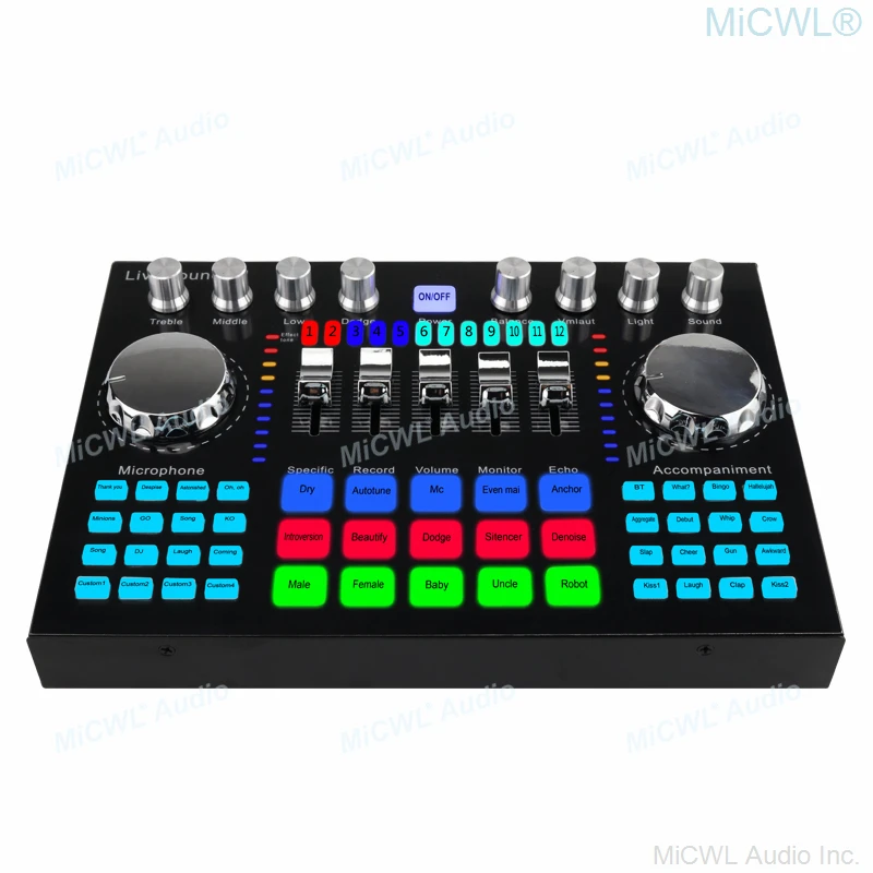 Digital Smartphone Computer Mixer 2 Channel PC Mobile Phone Network Live Video Recording Sound Mixing Console Preamps Card