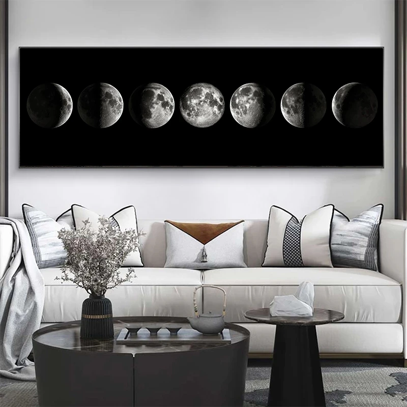 Moon Phase Nordic Canvas painting  and posters Minimalist Luna Wall Art Abstract Painting Decoration Pictures Modern Home Decor