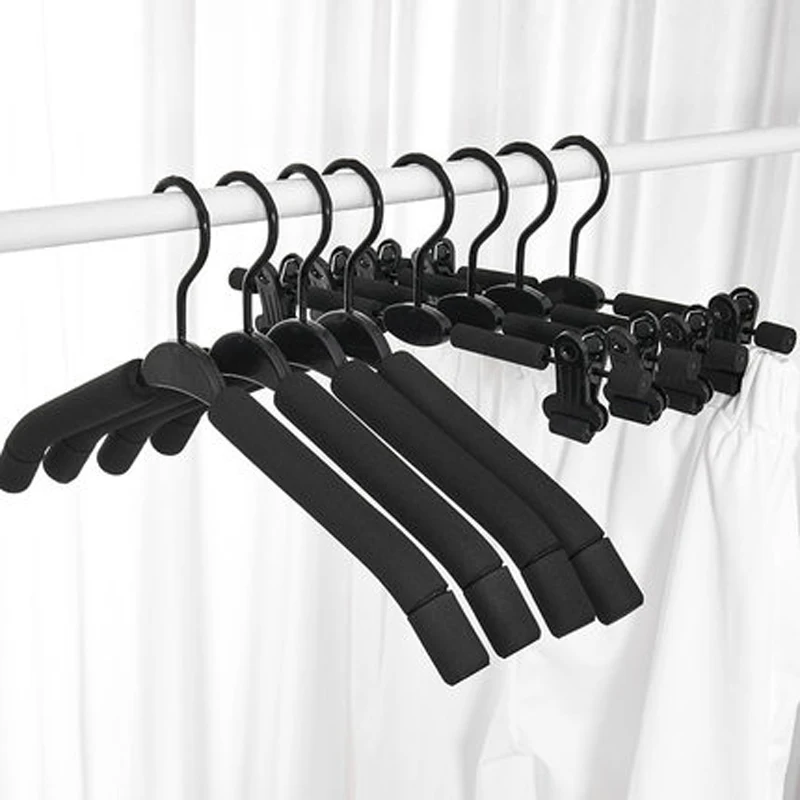 

10 pcs/lot Foam Padded Plastic Clothes Hangers Extra Thick Anti-Slip Garment Protector for Coats Pants (30 pcs or more can logo)