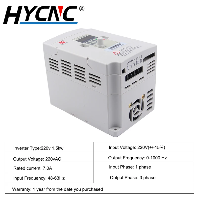 1pcs FULING1.5 KW 220V 380V VFD Inversor de frequência moderada pura 0-1000HZ para fresadora CNC