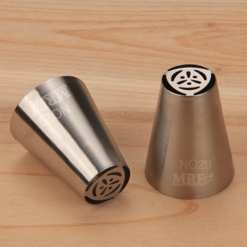 MRF 1PCS Stainless Steel Standard Russian Flower Seamless Piping Tips,Cake Decorating Cupcake Pastry Icing Nozzle HBNO29