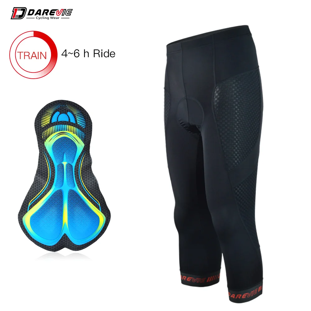 

DAREVIE 3/4 Cycling Pants Gel Shockproof Pad 4 Hours Riding Man Cycling Pants Breathable Quick Dry Bicycle 3/4 Cycling Pants