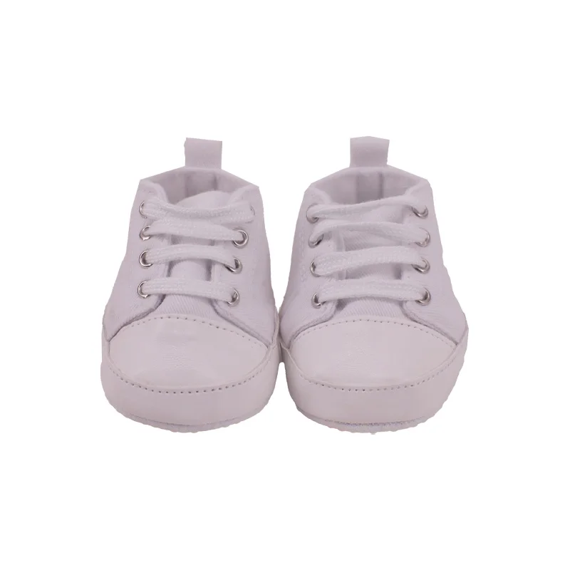 Zapatos con cordones de lona blanca para bebé recién nacido, niño y niña, zapatos para caminar, fondo suave, 8/9 Cm de longitud, los mejores regalos para niños