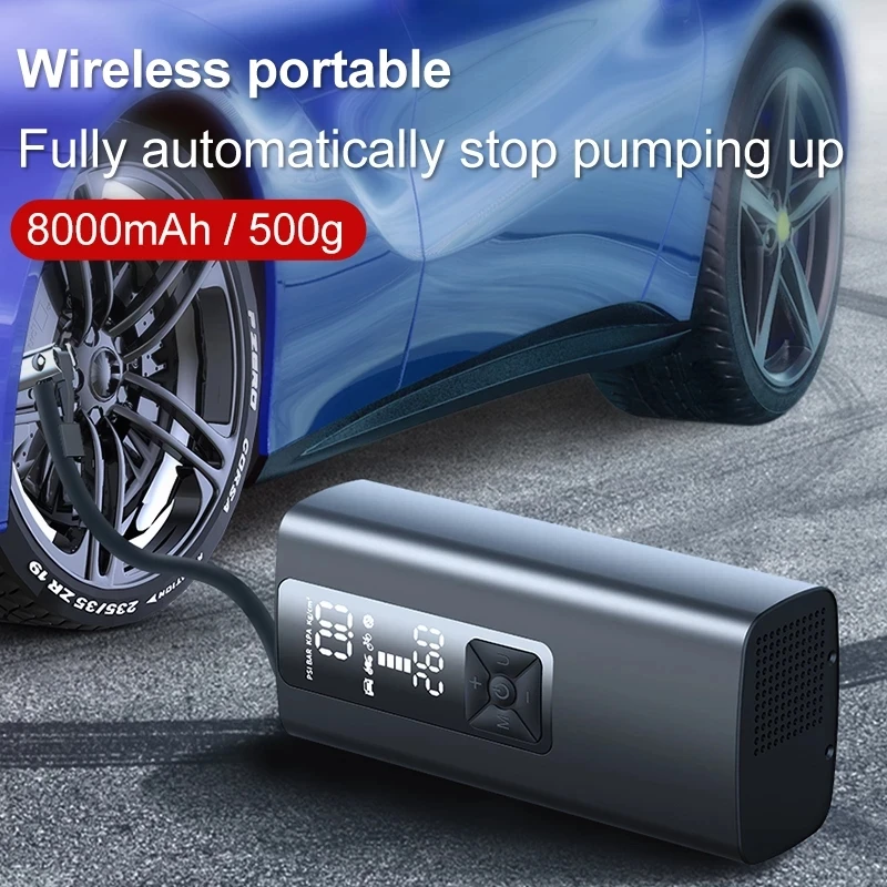 8000mAh Car Air Compressor 12V 150PSI Electric Wireless Portable Tire Inflator Pump for Motorcycle Bicycle Boat AUTO Tyre Balls