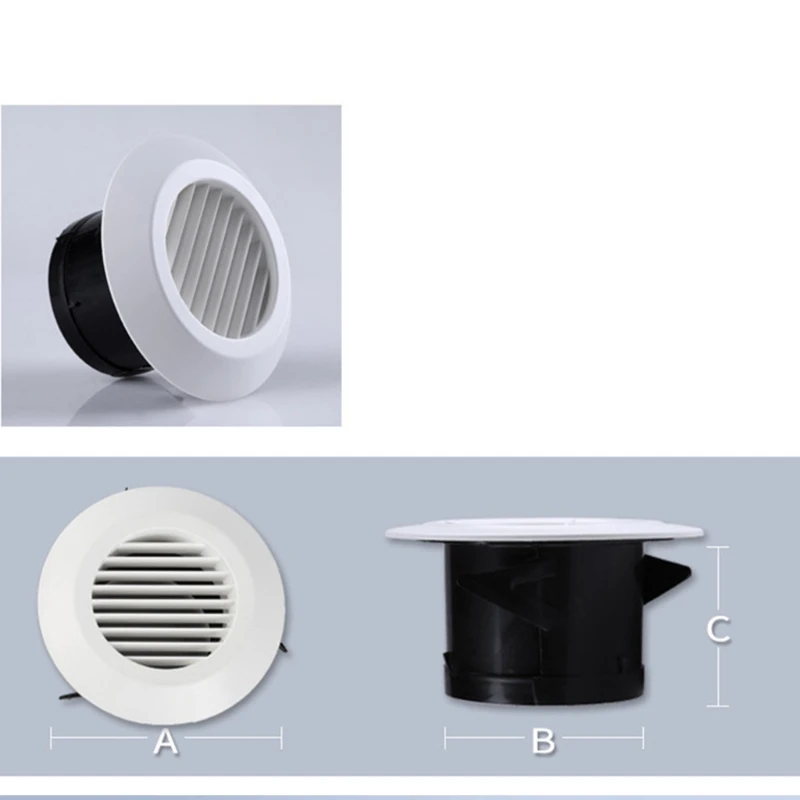 3/5 Inch ABS Air Vent Adjustable Round Exhaust Louver Grille Air Ventilation Cover Duct Fan Outlet Vent Soffit Ceiling Diffuser