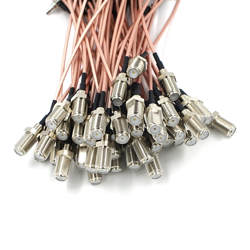 50pcs/lot CRC9 Male to F Type Female RG316 Pigtail Cable for Modem 15CM